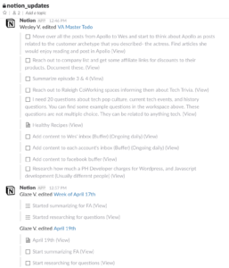 Slack Notion Updates